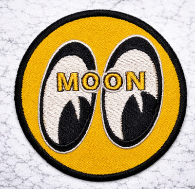 MOON EYES RACING Embroidered Iron/Sew On Patch 3.5'' ROUND SHIPPED FROM USA