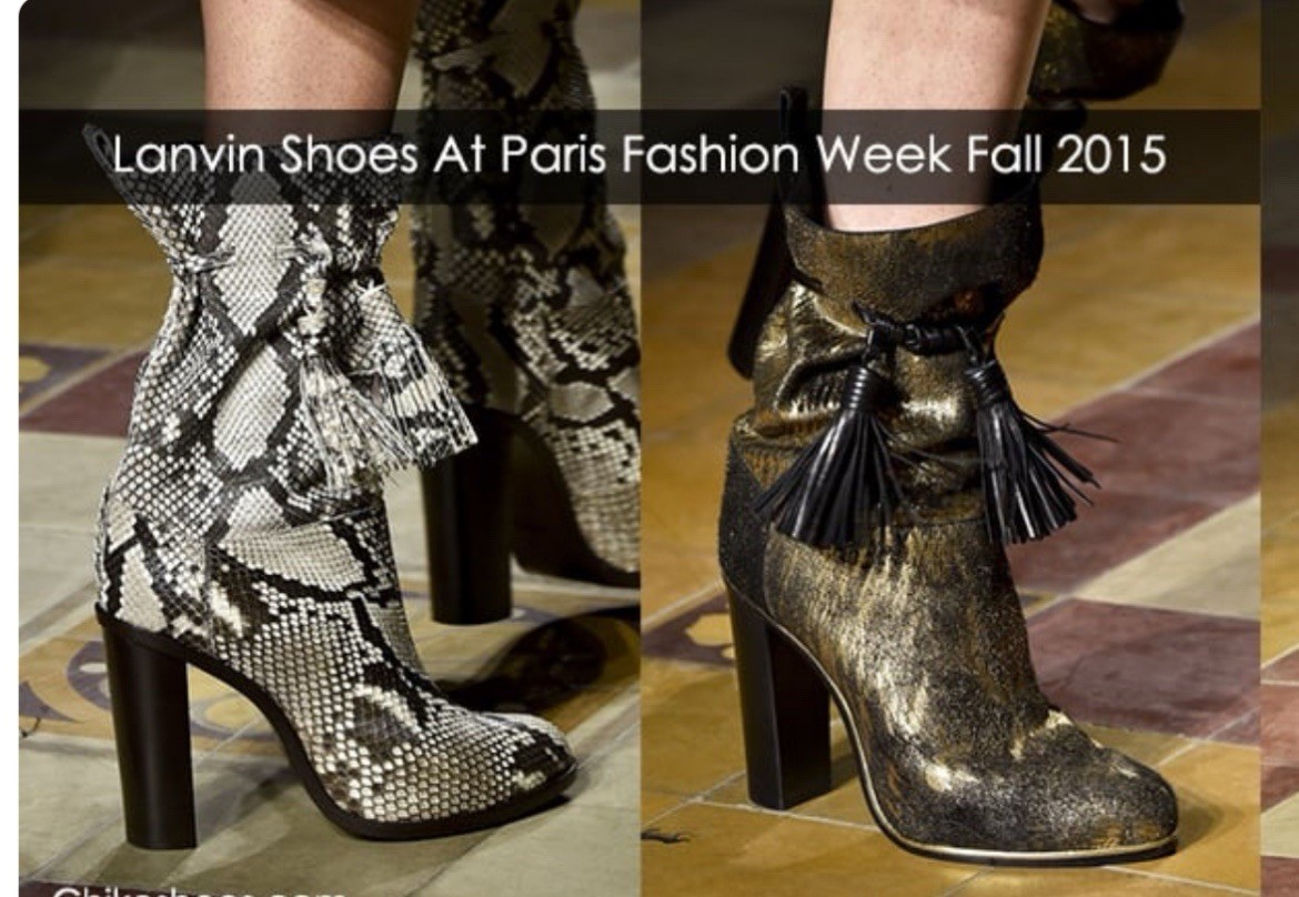 Lanvin Python Leather Tassel Boots 7 - image 1