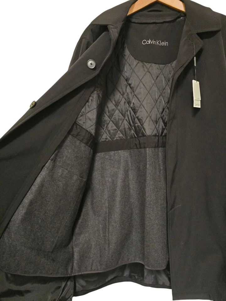 Calvin Klein Men Overcoat Size 50R Removable Wool Liner Trench - Image 3 of 4