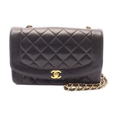 Chanel Diana Flap Lambskin Shoulder Bag Women Black One Size 584787