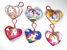 Unicorn Heart Plush Charm Keychain Purse, Backpack, Belt Loop, Jewelry