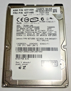 HITACHI ***HTS722010K9SA00*** 100GB SATA HDD Notebook 2,5 Zoll #NFP1301