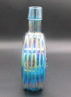 Vintage WHEATON NJ Herbert Hoover Bottle Blue Iridescent Glass 8" Carnival Glass — photo 6