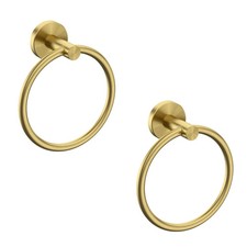 Brushed Gold Towel Ring 2-Pack Hand Towel Holder 304 Stainless Steel