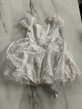 Vintage Size 8 White Kids Dress with Frills stains