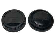 [Used] Olympus Lens Rear Cap & Camera Body Cap for Olympus OM-System Mount SLR