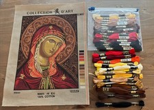 Collection D Art Printed needlepoint canvas Mary 30x40cm Plus Thread