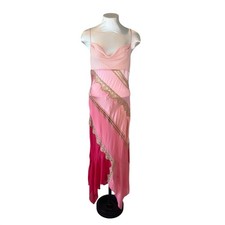Vintage Victoria's Secret Slip Dress Pink and Red Silk Lace Y2K Valentines XS