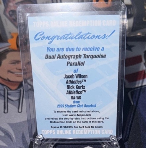 Nick Kurtz / Jacob Wilson [Turquoise] #DA-WK 2025 Topps Stadium Club Dual Autograph card