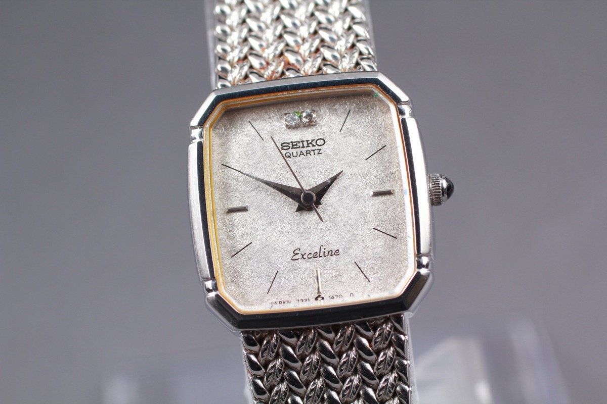 Near MINT] Vintage SEIKO Exceline 7321-5910 Diamond Dial Quartz