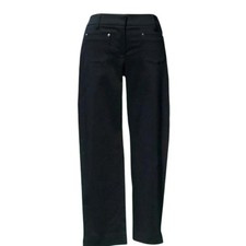 Cache Black Silver Metal Stud Pocket Crop Pant Stretch Ankle Vent NWT 88