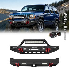 Front Or Rear Bumper Winch Mount Plate Set For 1984-2001 Jeep Cherokee Xj Black