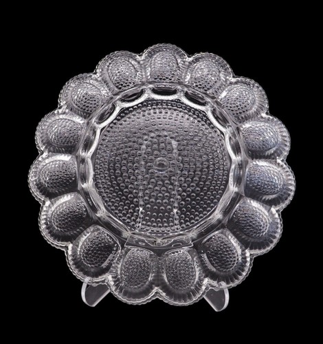 Indiana Glass Co. “Hobnail Clear” Round Deviled Egg Server - Picture 3 of 3