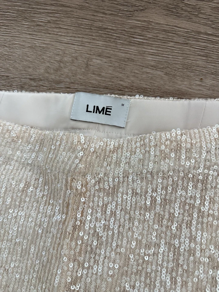 Calça feminina tatum com lantejoulas champanhe tamanho M - Imagem 2 de 4