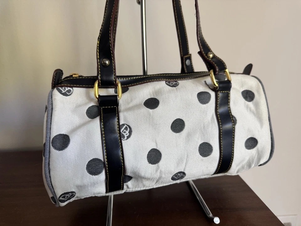 Cartera de Hombro Vintage Lunares Azul Dooney & Bourke Barrel Y2k Foto 2 de 4