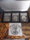 2017- AMERICAN SILVER EAGLE P,W,S  ANACS MS70 FIRST STRIKE 3 PIECE SET