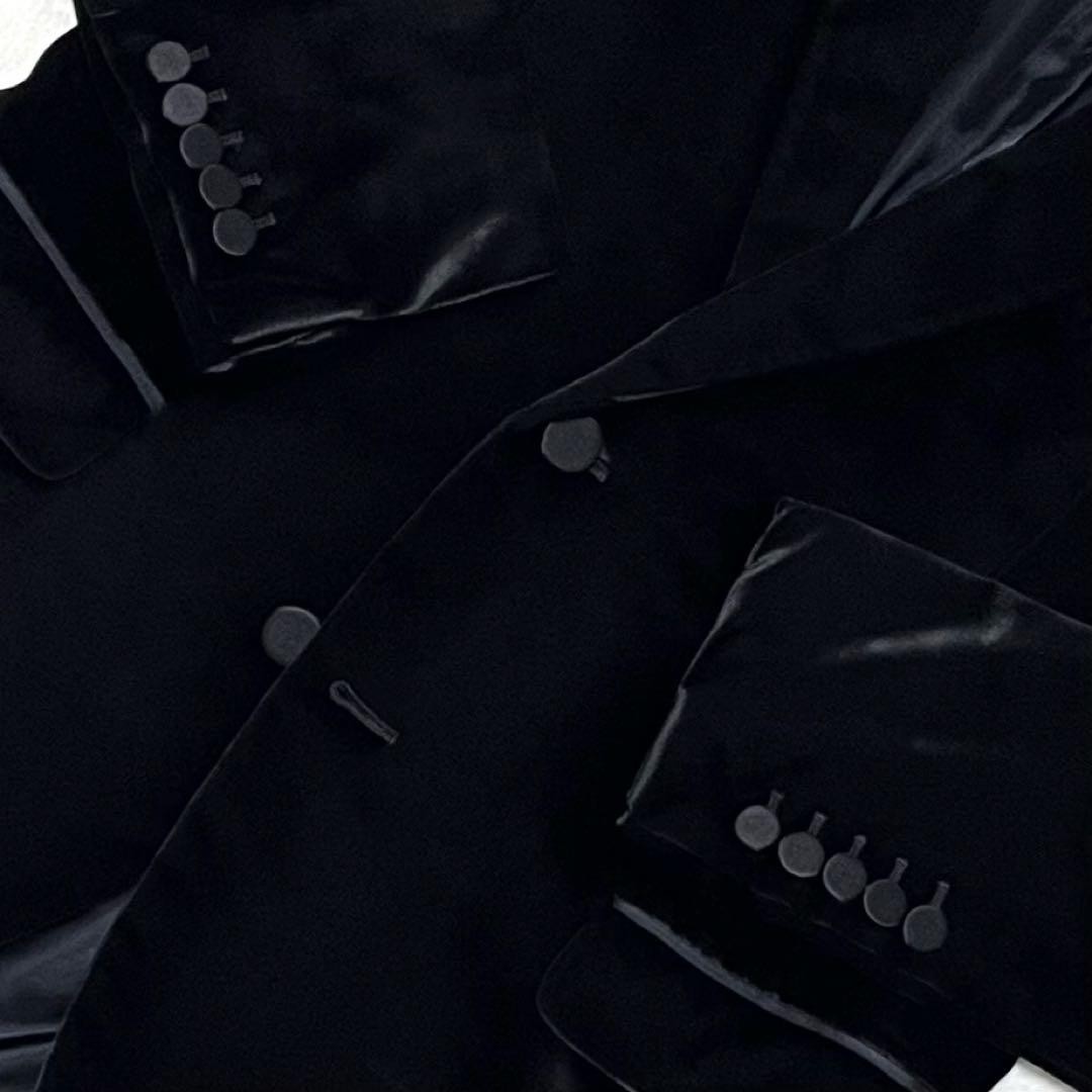 GUCCI Tom Ford Silk Cotton Covered Buttons Velvet Tuxedo Jacket Size 44R Black thumbnail 4