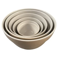 Martha Stewart, The Cellar, Macy's * 5 STACKING MIXING BOWLS * Heavy Stoneware