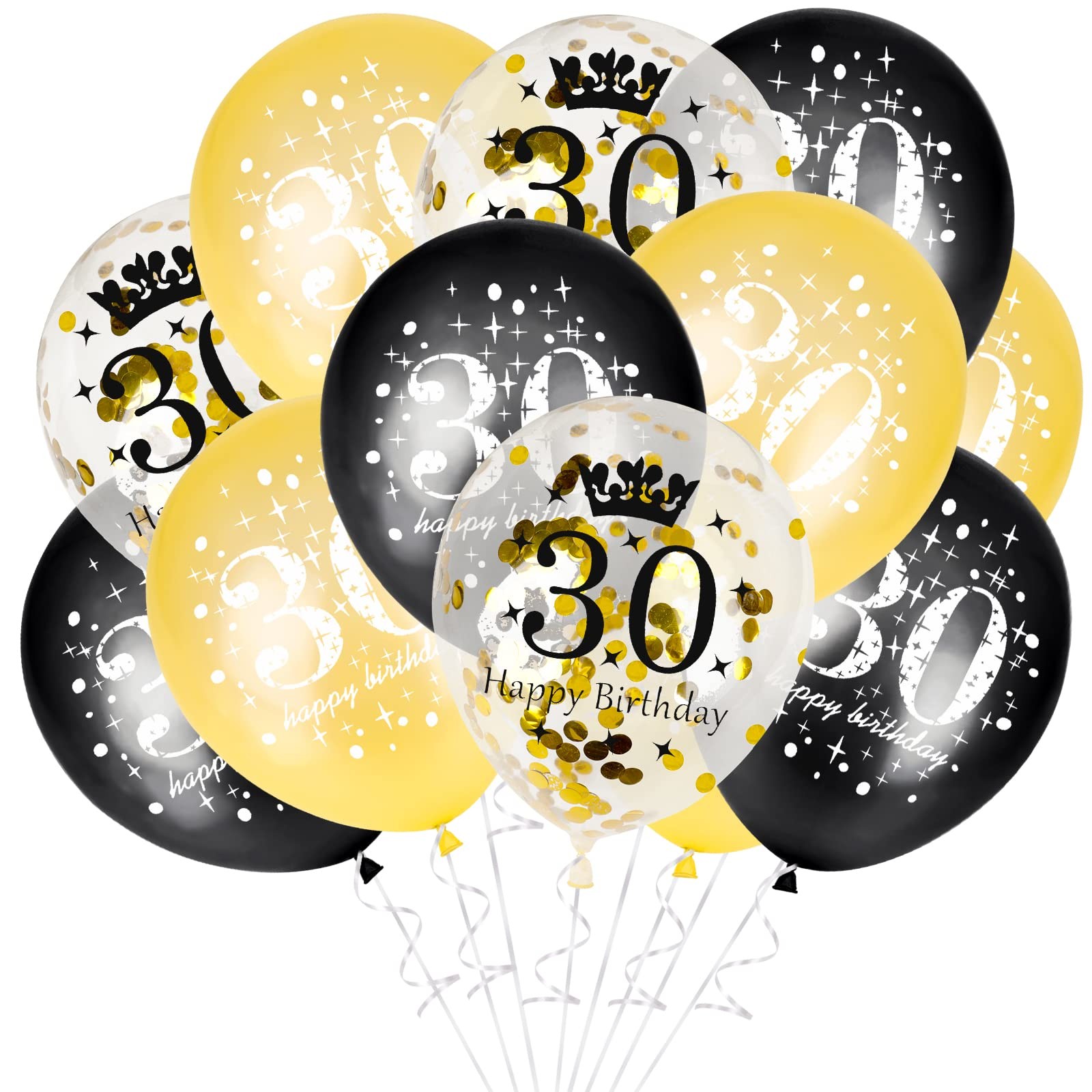 Ballons dorés 30e anniversaire decoration table et salle lot de 15