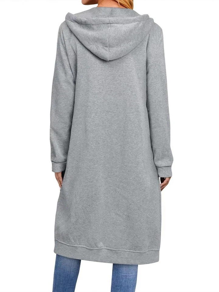 Autumn and Winter Hoodies for Women Casual Full Zip Up Hoodie Long Hoodies - Image 3 of 4