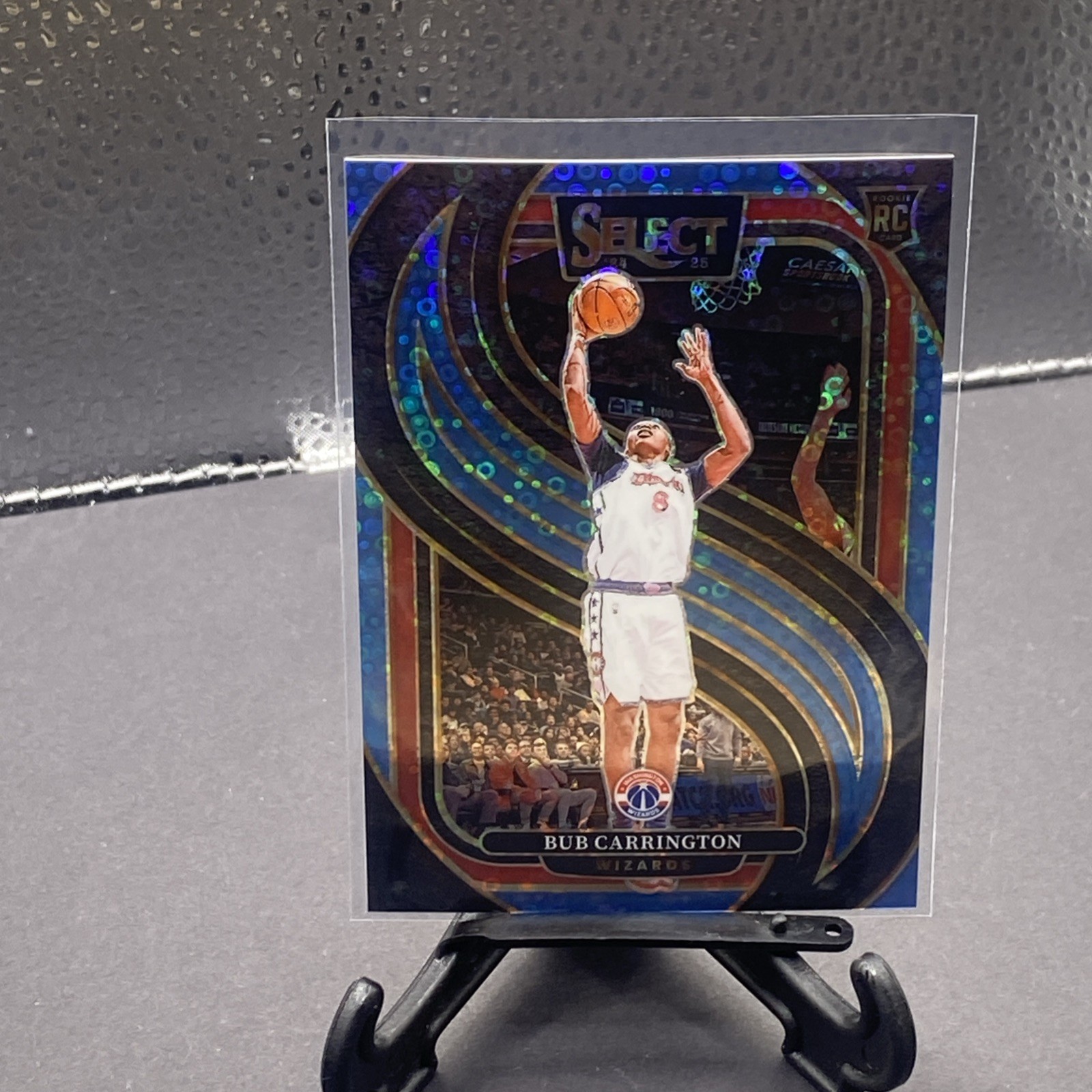 2024-25 Select Bub Carrington Rookie Premier Level Light Blue Disco Prizm #30/99