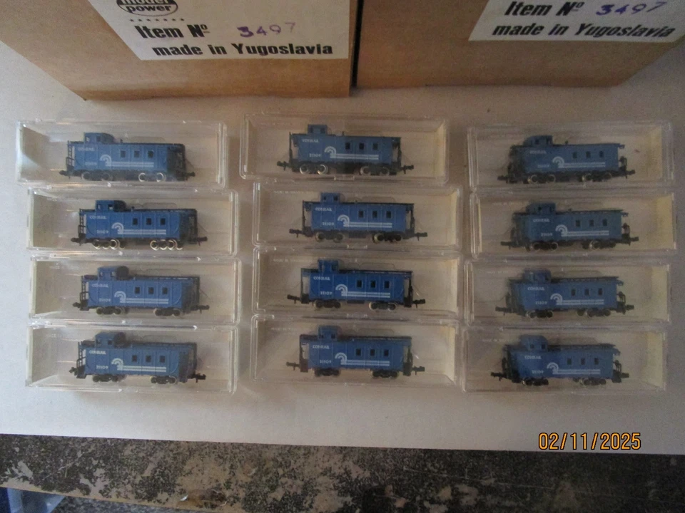 MODEL POWER, N SCALE, 5 Boxes of 12 each, 3497, CONRAIL CABOOSES MINT IN BOX - Image 2 of 2