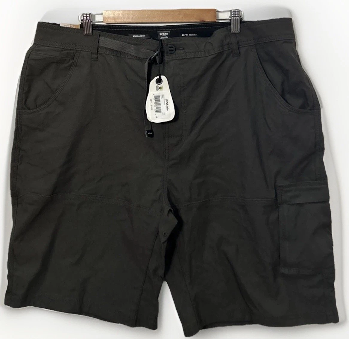 NWT Mens PrAna Stretch Zion Short II Nylon Hiking Cargo Shorts Belted Sz 42 10”
