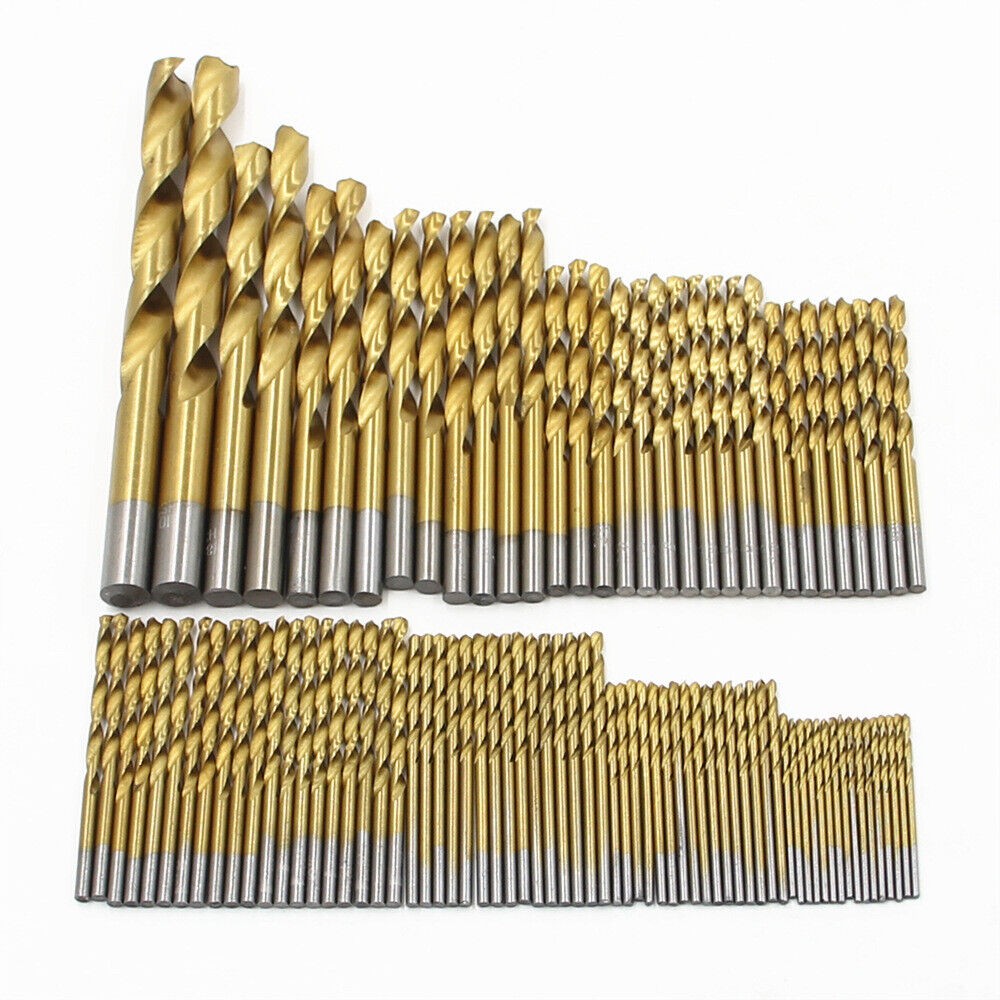99PCS Drill Bit Set 1/16"-3/8" HSS Titanium Multi Drill Bits Twist Wood Tools
