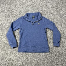 Polo Ralph Lauren Sweater Boys 7 Blue Quarter Zip Pullover Pony Logo Fleece