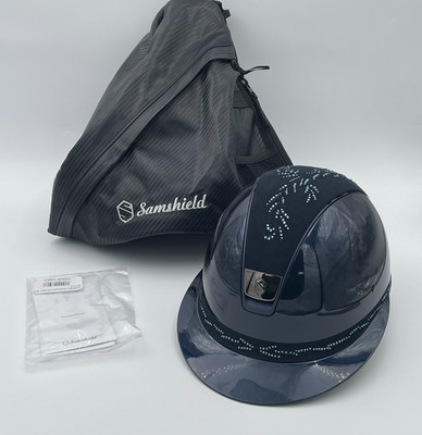 Samshield Miss Shield Helmet Black English Style Riding w/ Bag Shiny Elegant