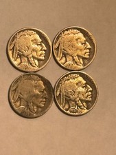 4 Coin Lot of Buffalo Nickel Coins 1927, 1930, 1934, 1937