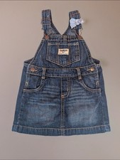Baby Girls Osh Kosh B'Gosh Denim Skirt Overalls 24M Dark Wash