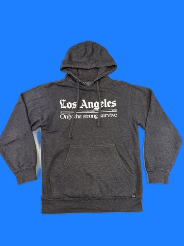 JSLV Los Angeles Graphic Pullover s Hoodie Gray 20.5 in Long Sleeve Hooded