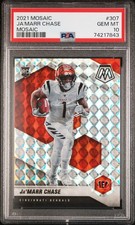 2021 Panini Mosaic  Jamarr Chase Silver Mosaic Rookie Card #307 Bengals PSA 10