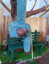 Vintage Kipling BLUE Plush Gorilla  Monkey No Keychain 