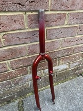 Retro Tange Mtb Rigid Forks Threadless 1-1/8 Steerer 205mm Length 26inch Red