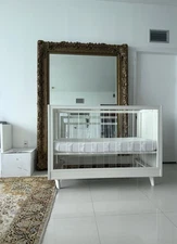 Pottery Barn Sloan Acrylic Crib Simply White + Nook Mattress – Barely Used