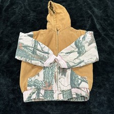 Outdoor Habitat Jacket Girls 7t Brown Pink Camo Coat Hooded Canvas