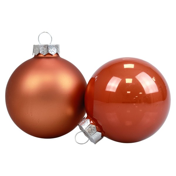 Mini Weihnachtskugeln Glas Rotbraun Ø4Cm Christbaumschmuck 24 Stk, 24 StüCk-image