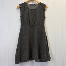 THML Preppy Chevron Fit & Flare Dress Women Small Geometric Office Retro Vibes