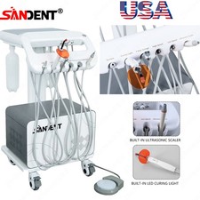 Portable Mobile Dental Delivery Unit System Cart Treatment Compressor 4-Hole