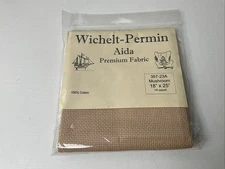 Wichelt-Permin Aida Fabric 14 Count Mushroom 357-23A 18”x25” NOS