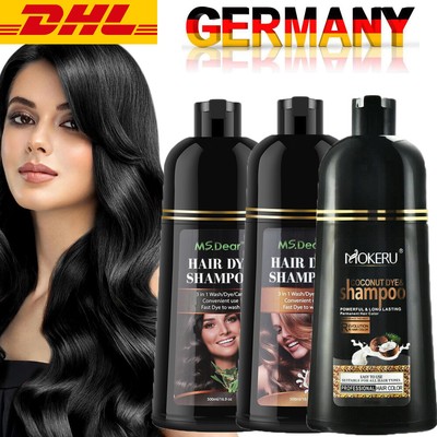 Dyceittdia 3-in-1 Haarfärbeshampoo 500ml – Färbt Graue Haare & Pflegt