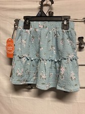 Girls Blue Floral Size Xs 4-5 Skirt