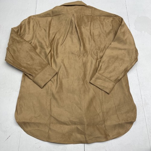 Banana Republic Adria Brown Oversized Vegan Suede Button Up Women’s Medium - Afbeelding 6 van 6