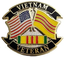 Vietnam Veteran Lapel Pin Cap Hat Pin Tie Tac USA Flag Vietnam Flag FAST SHIP A