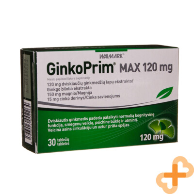 WALMARK GINKOPRIM MAX 120IU 30 Tablets Cognitive Function Brain Activity Memory