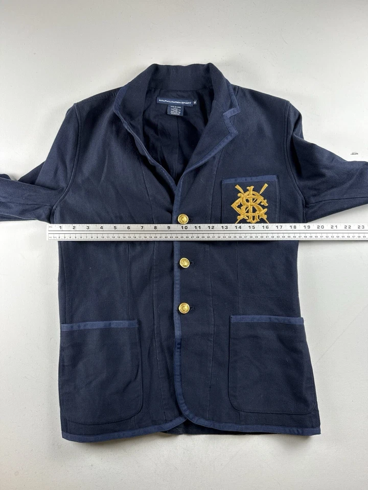 De colección. Blazer Ralph Lauren Sport Etiqueta Azul Para Mujer Yate Náutico Azul Marino Talla 14 Foto 3 de 4