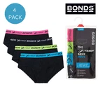 Bonds 4 Pack X-Temp Briefs Mens Cotton Sports Undies Underwear Black MXEG4A