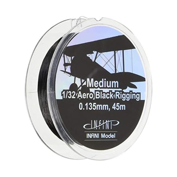 Infini model Medium aero rigging 0.135mm x 45m Black color For 1/32 ...